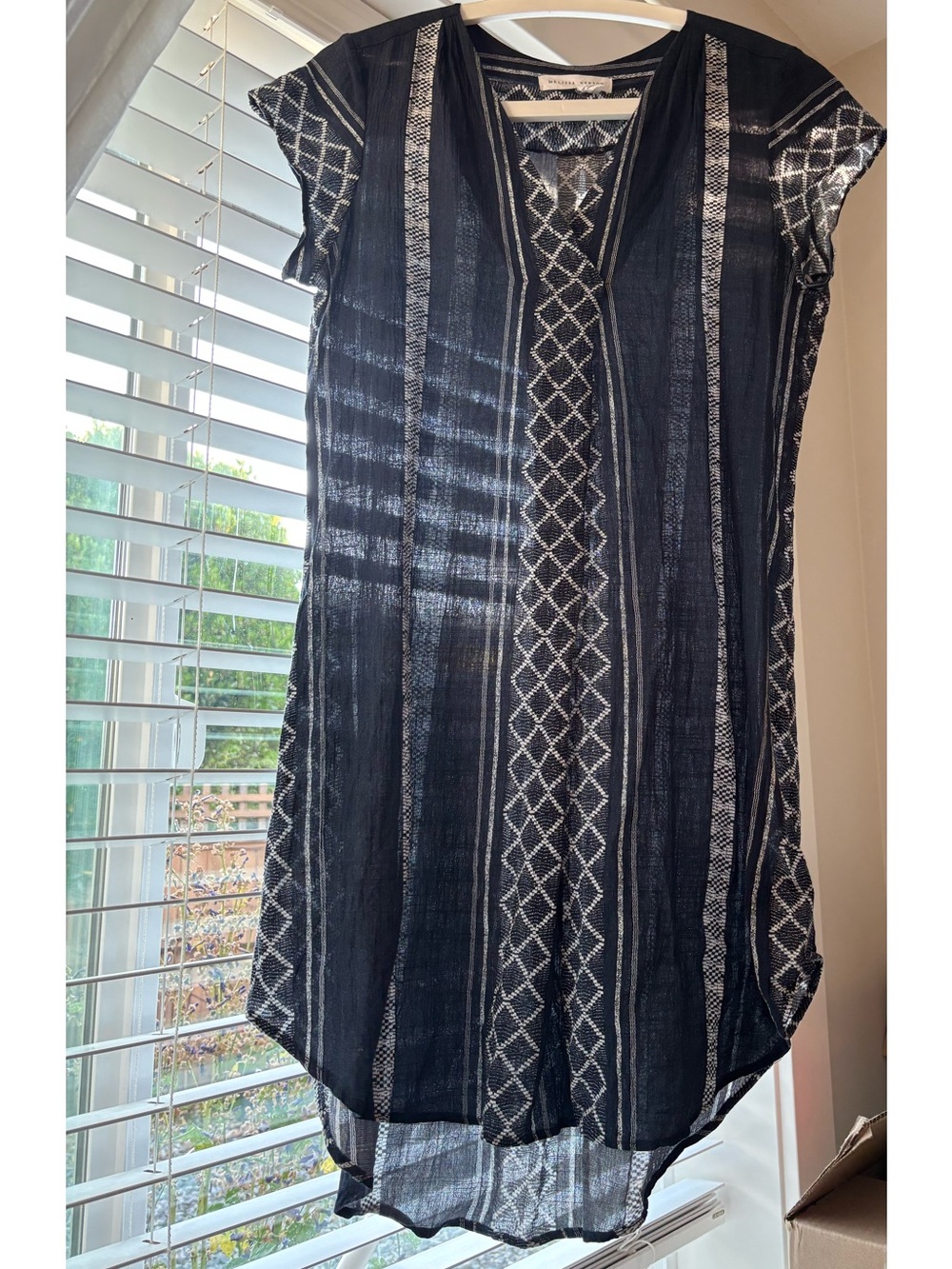 MELISSA NEPTON Black and White High-Low Dress